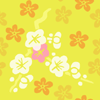 パターン背景素材00028お花に黄色背景模様