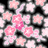 パターン背景素材00029お花に黒背景模様
