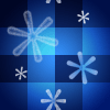 パターン背景素材00099雪模様に格子柄背景紺色