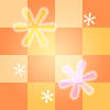 パターン背景素材00103雪模様に格子柄背景みかん色