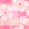 パターン背景素材00182ピンク色格子柄桜模様