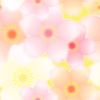 パターン背景素材00192黄色桜模様